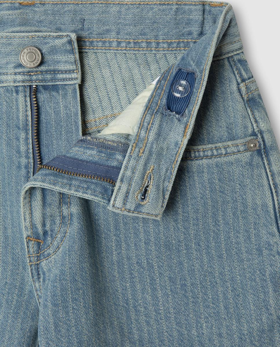 Calções de Ganga às Riscas Loose Pepe Jeans Azul-claro-3