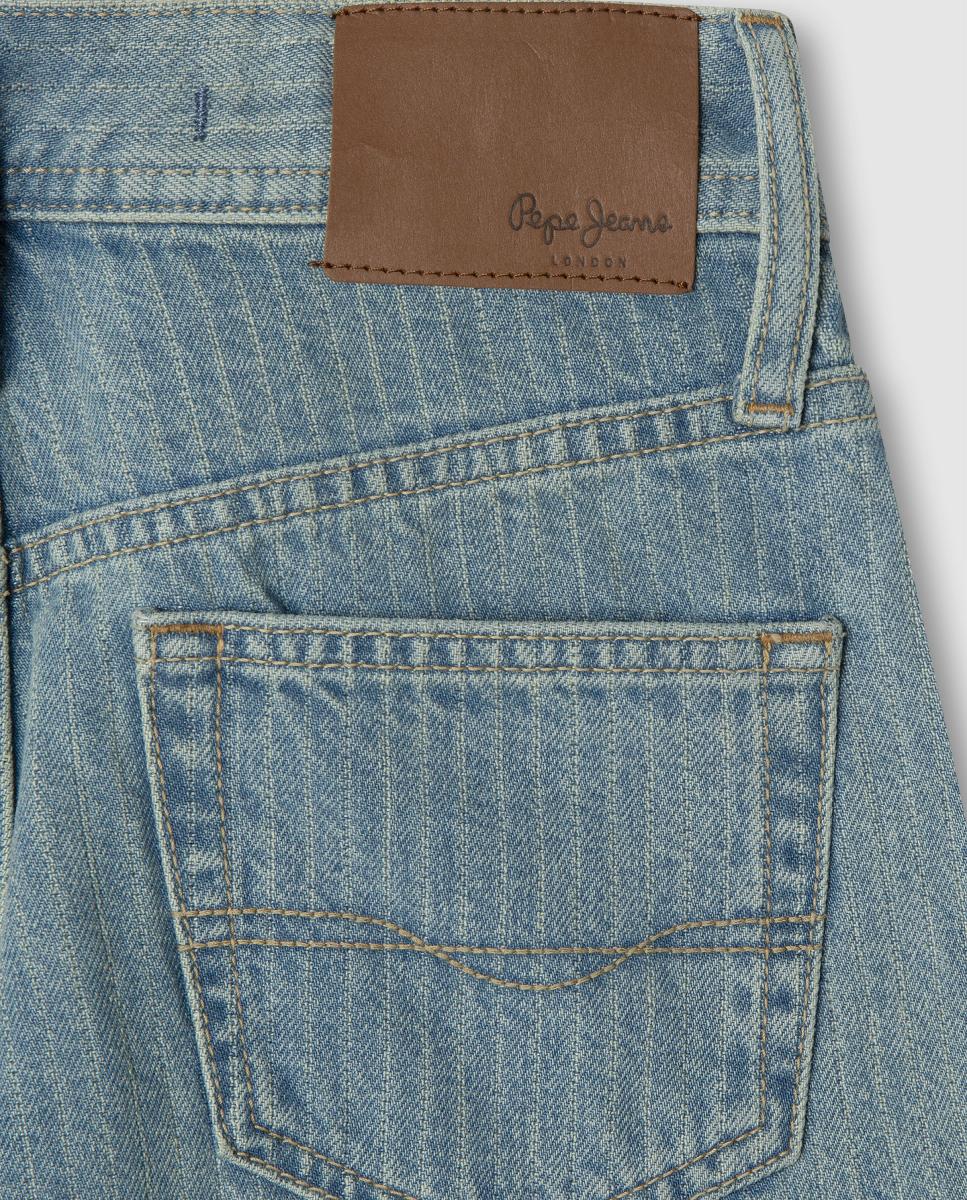 Calções de Ganga às Riscas Loose Pepe Jeans Azul-claro-4