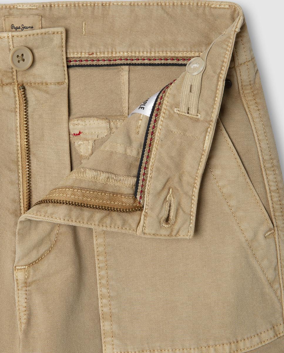 Calções com Remendos Ethan Pepe Jeans Camel-3