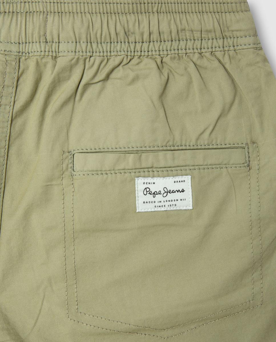 Calças Chino com Cordão Ajustável Stephen Pepe Jeans Verde-militar-4