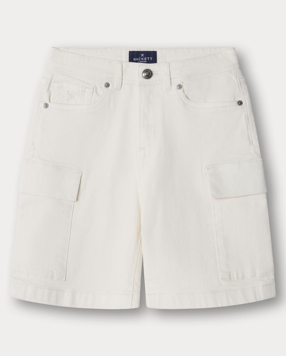 Calções Cargo de Ganga Branco-1