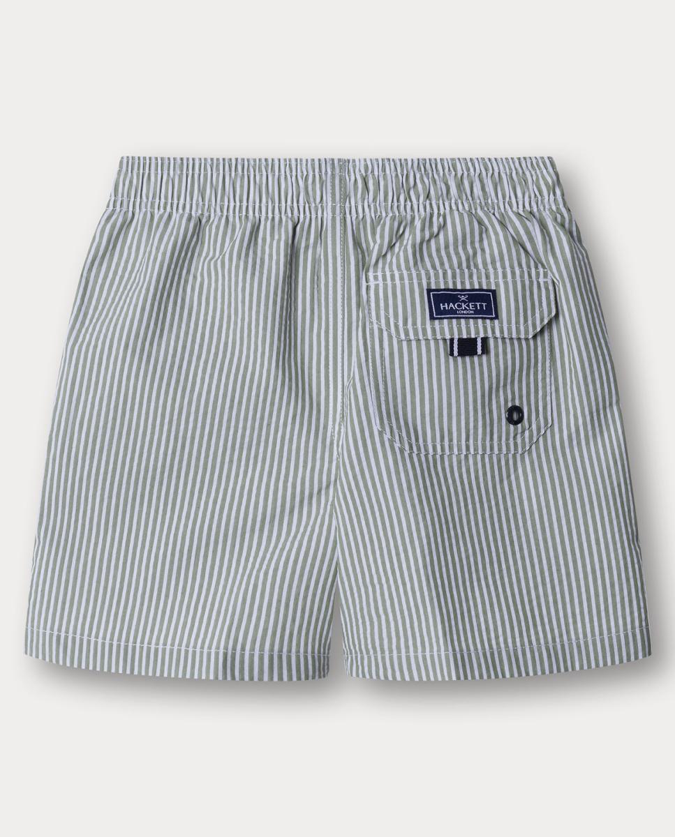 Calções de Banho Seersucker Caqui-2