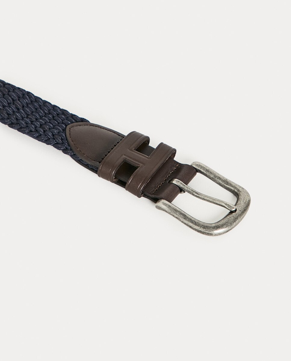 Cinto de menino Hackett entrançado azul-marinho Azul-marinho-4
