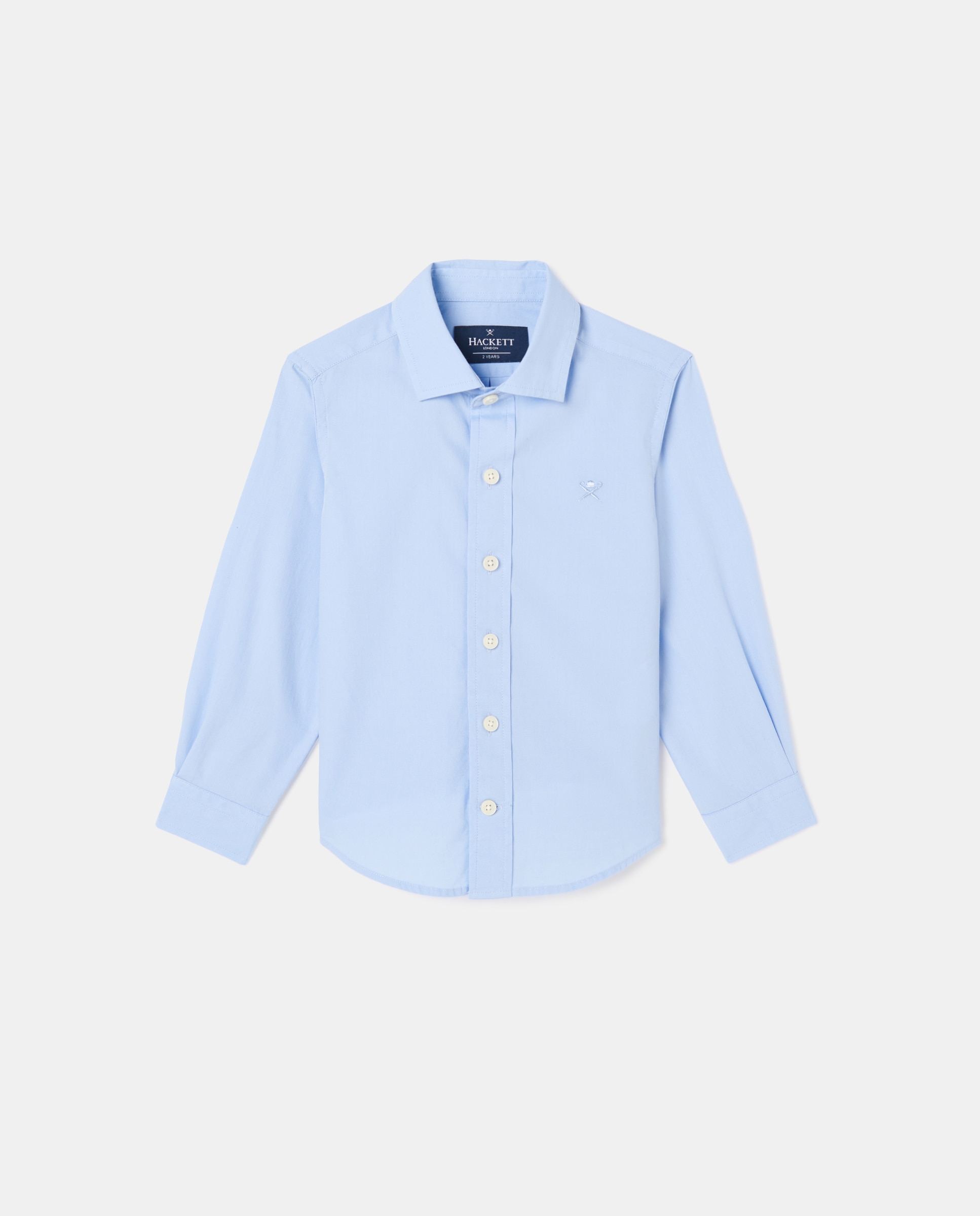 Camisa de cerimónia em popelina azul celeste Hackett Azul-claro-1