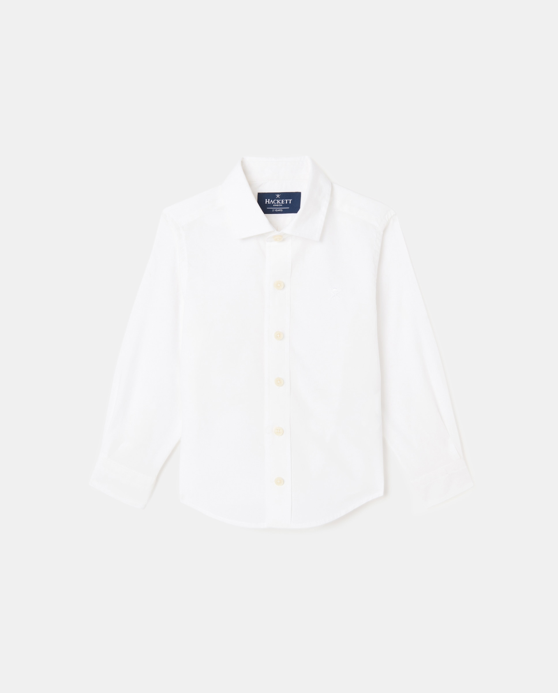 Camisa de cerimónia em popelina branca Hackett Branco-1