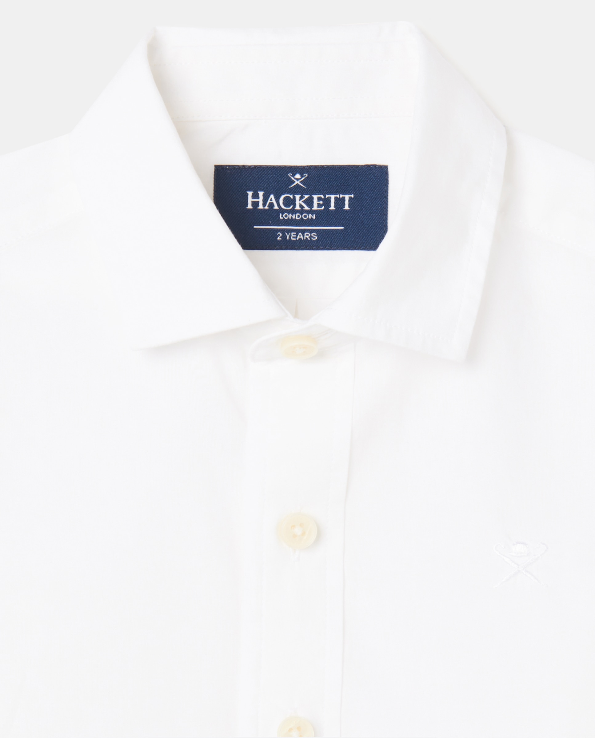 Camisa de cerimónia em popelina branca Hackett Branco-3