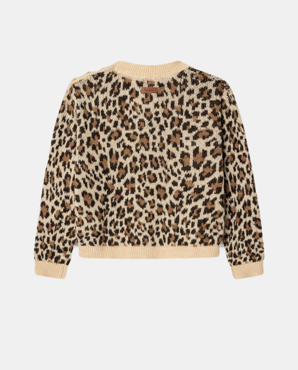 Camisola de Malha Jacquard Milma Bege-2