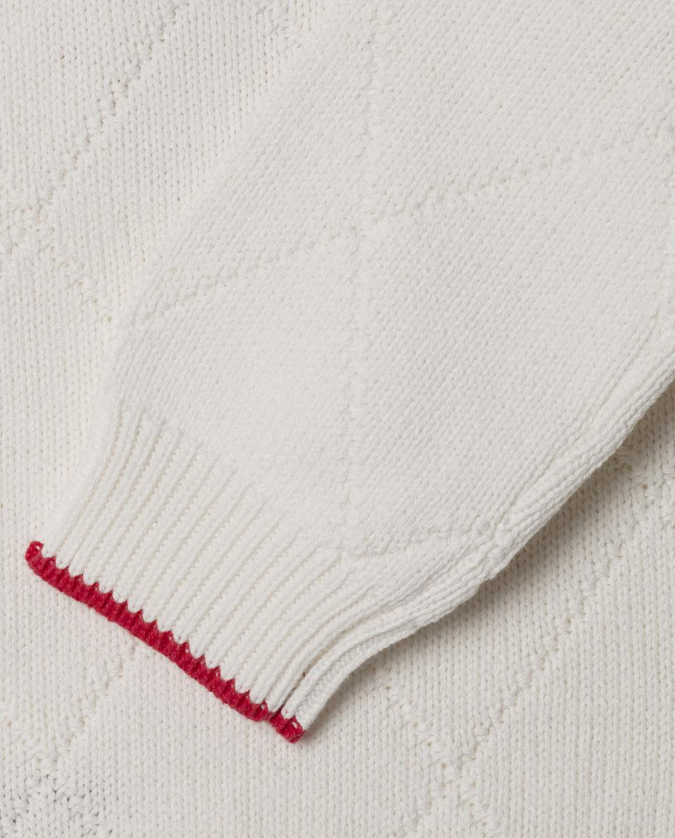 Camisola de Malha com Desenho de Losangos Florence Pepe Jeans Branco-4