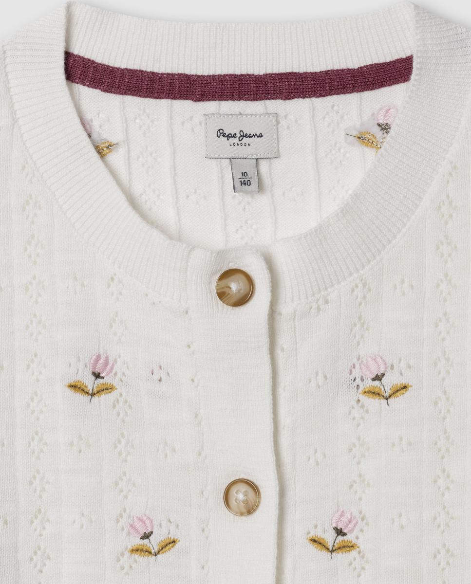 Cardigan de Estampado Floral Fancy Pepe Jeans Cru-3