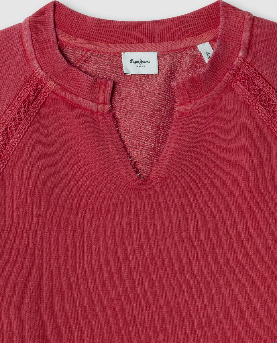 Sweatshirt com Decote em Bico Gabelle Pepe Jeans Vermelho-3