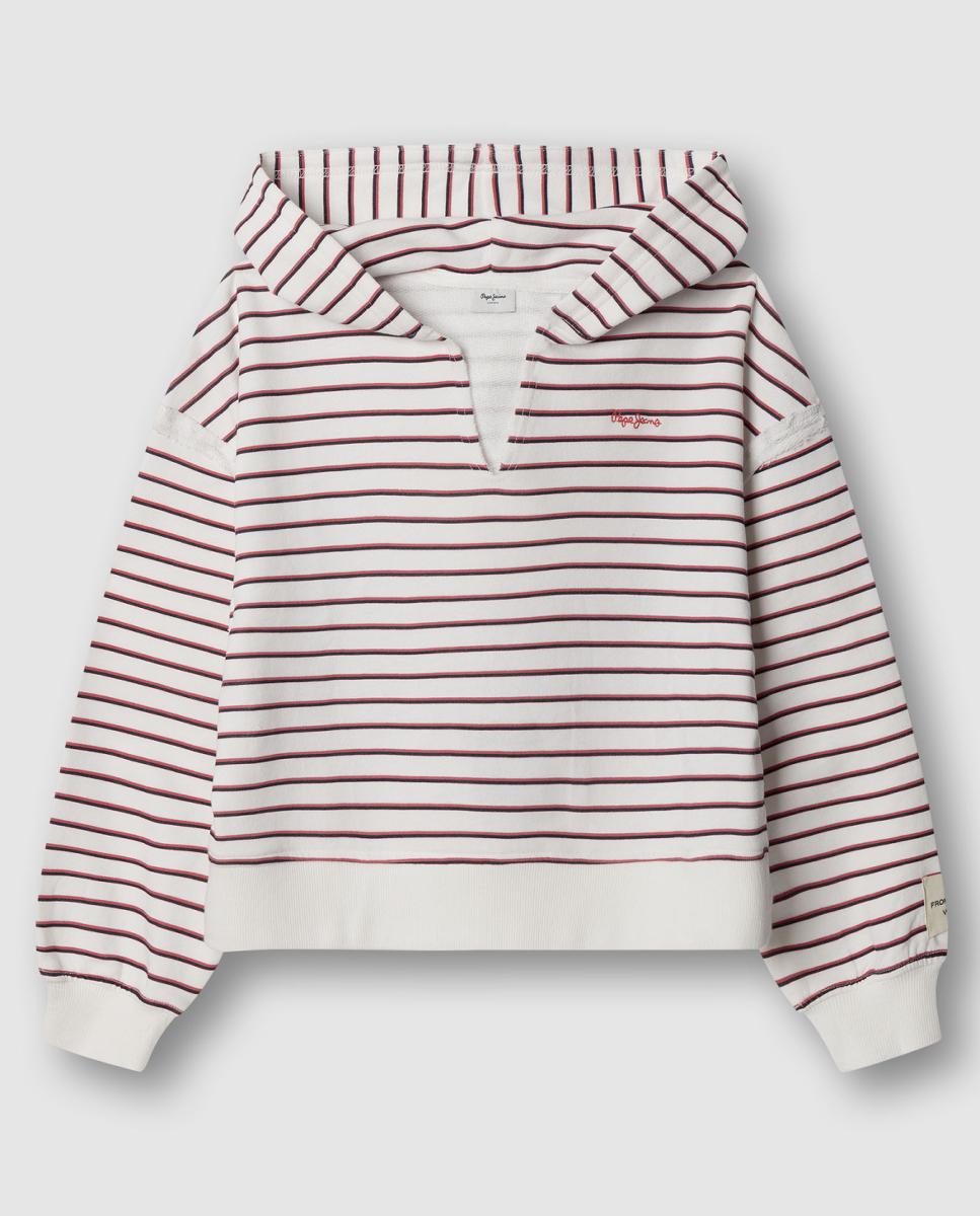 Imagem 0 de Sweatshirt às Riscas com Capuz Gardenia