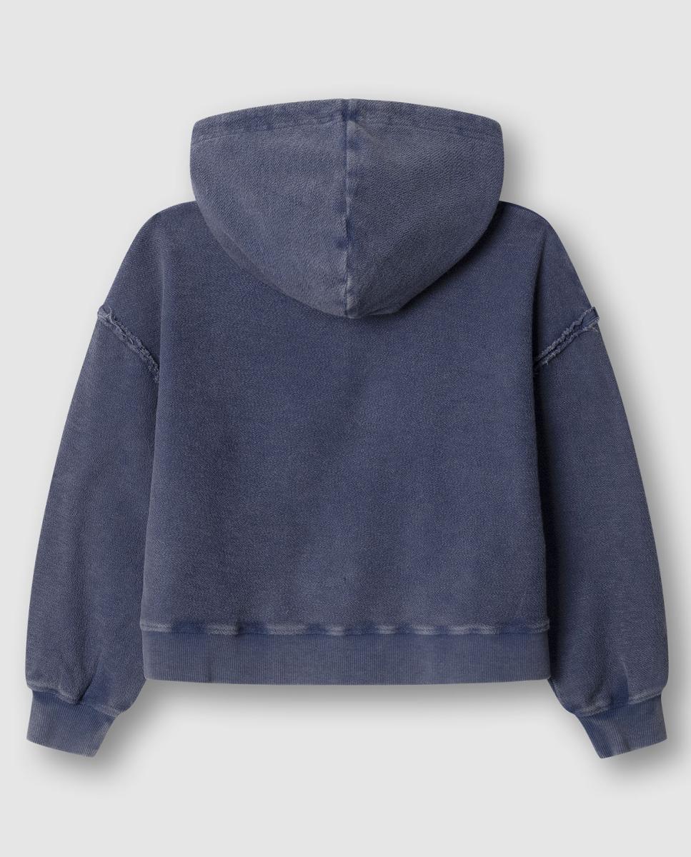 Sweatshirt com Capuz e Decote em Bico Genevive Pepe Jeans Azul-índigo-2