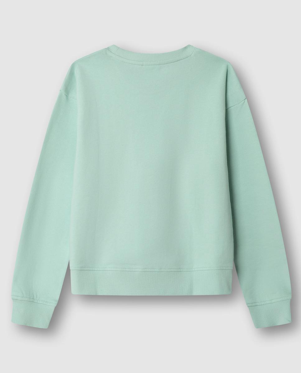 Sweatshirt com Gola Crew Gab Verde Água-2