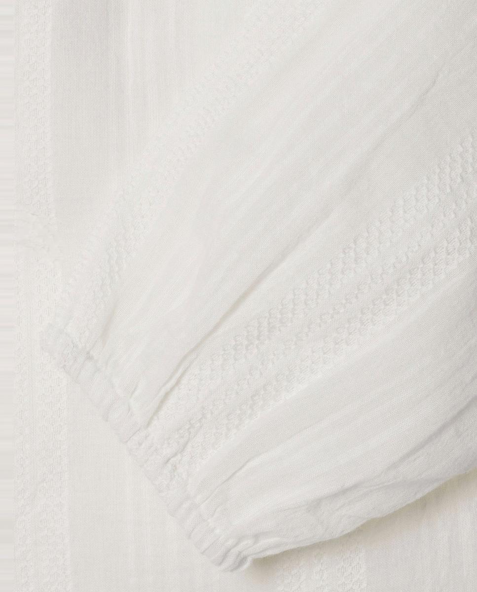 Camisa com Renda e Bordados Heather Cru-4