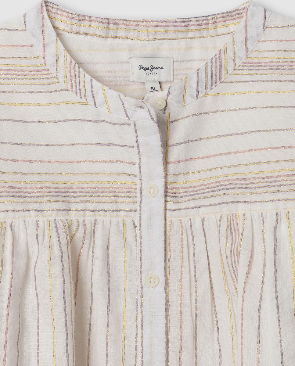 Camisa às Riscas de Fio Metalizado Hinny Multicolor-3
