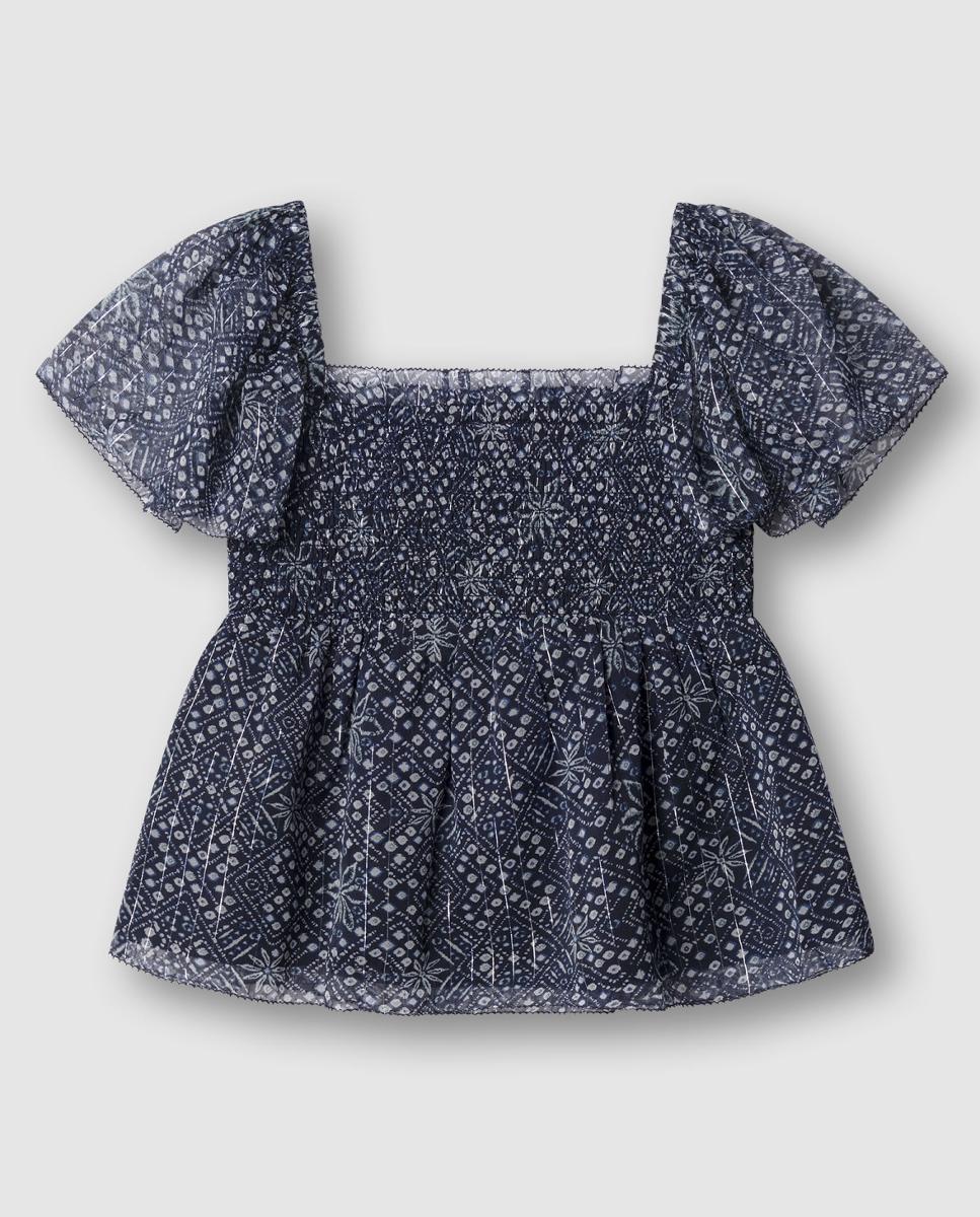 Blusa Estampada com Elásticos Honey Pepe Jeans Azul-marinho-2