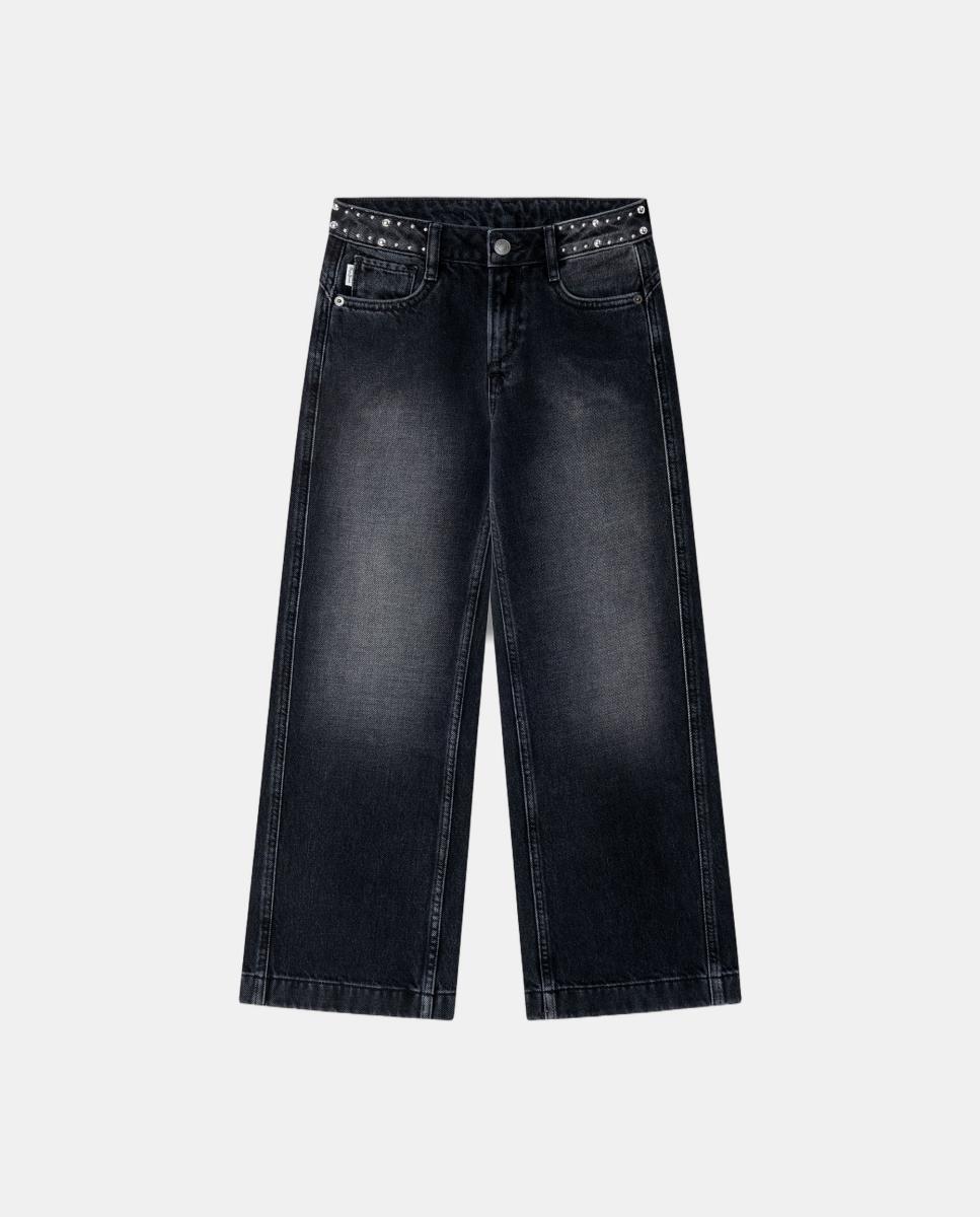 Imagen 0 de Pantalones vaqueros wide leg Sienna de niña Negro