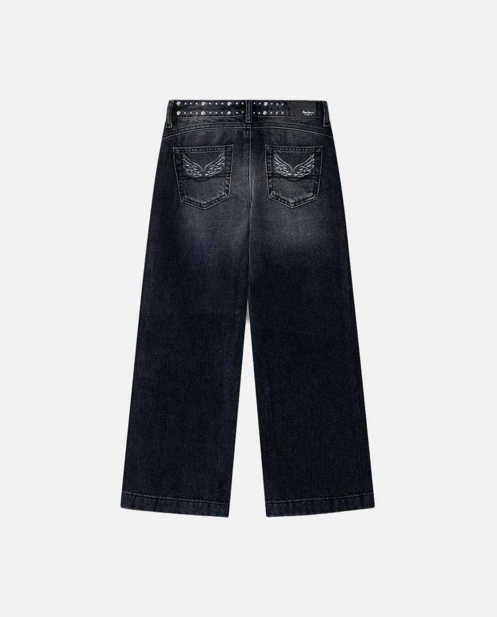 Jeans Wide Leg Sienna de Menina Preto-2