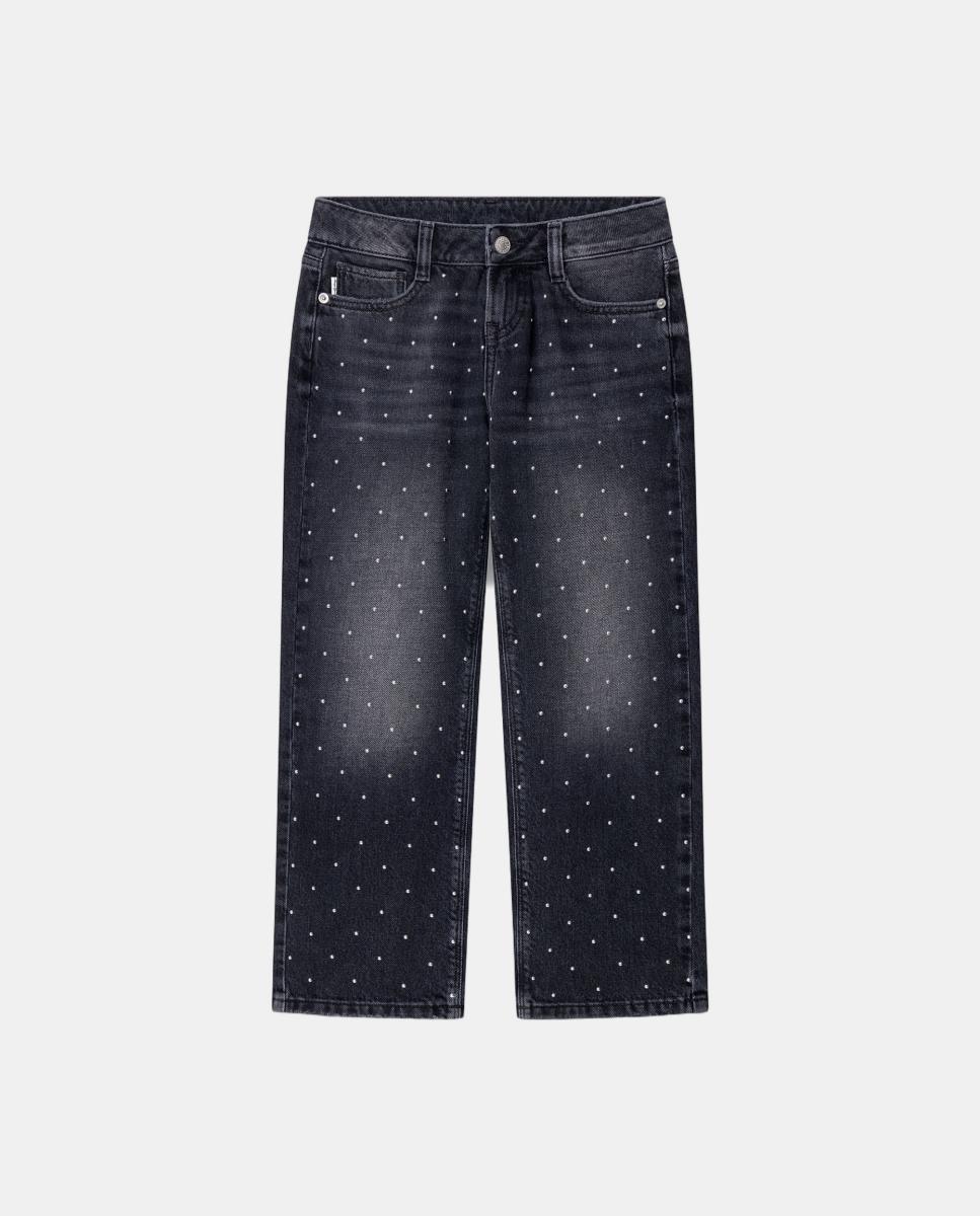 Imagen 0 de Pantalones vaqueros wide leg  Robyne Studs de niña Negro