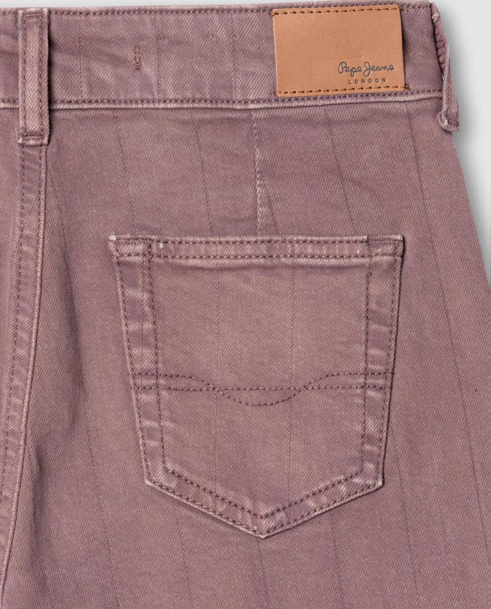 Jeans Wide Leg Catalina de Menina Castanho-claro-4