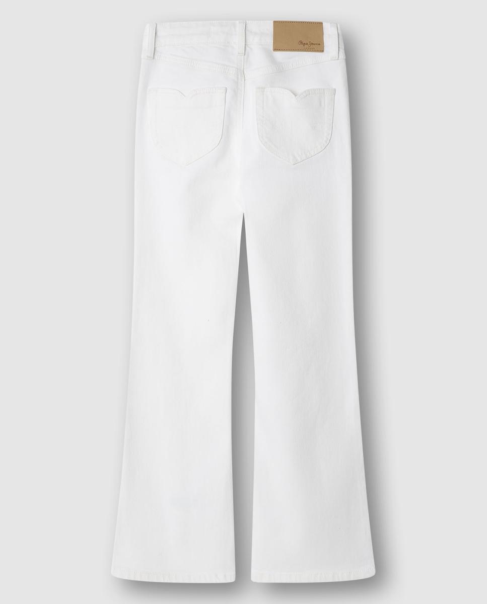 Calças à Boca de Sino Slim Flare Willa Pepe Jeans Branco-2