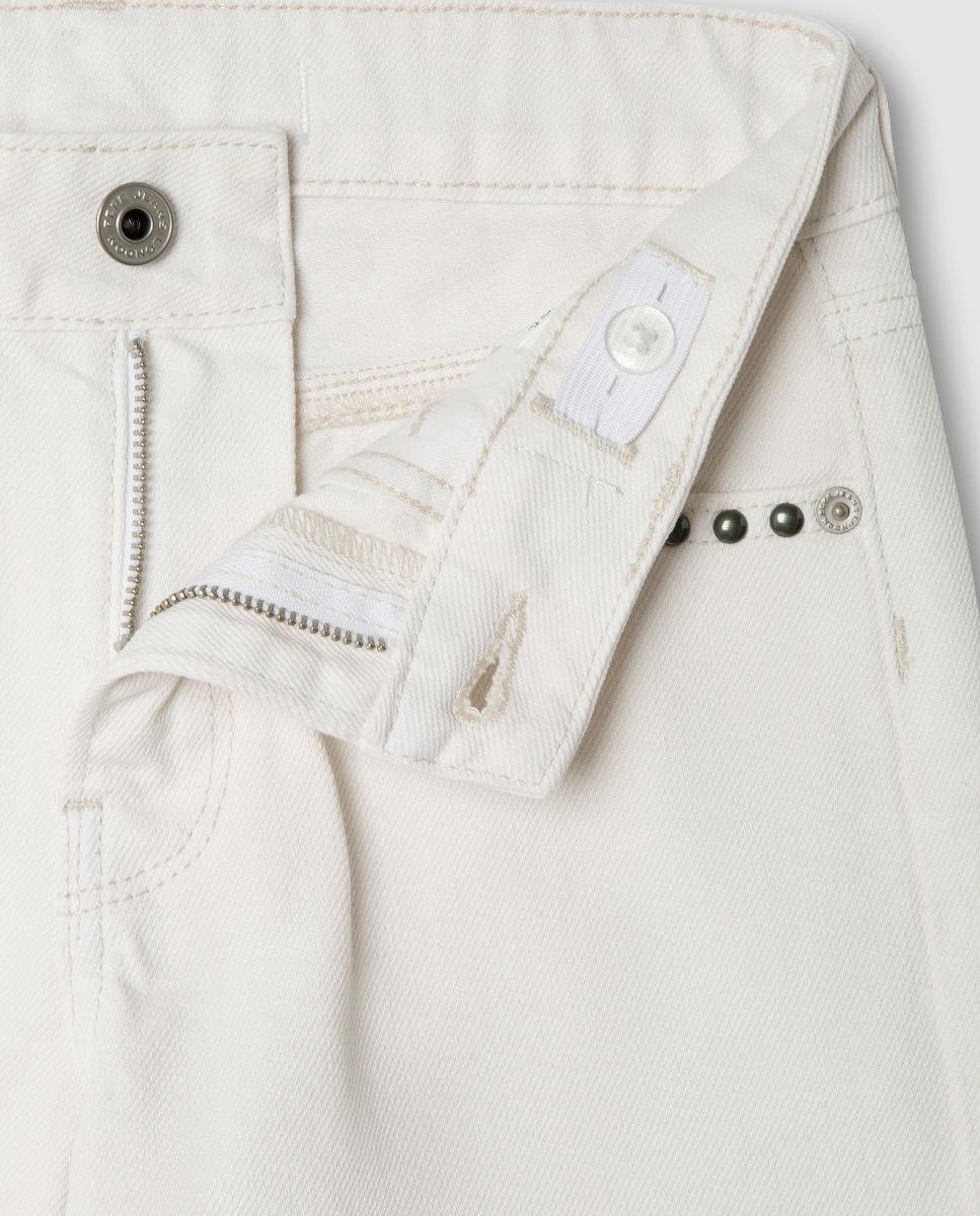 Jeans com Tachas Wide Leg Lexy Ecru Studs Pepe Jeans Branco-3