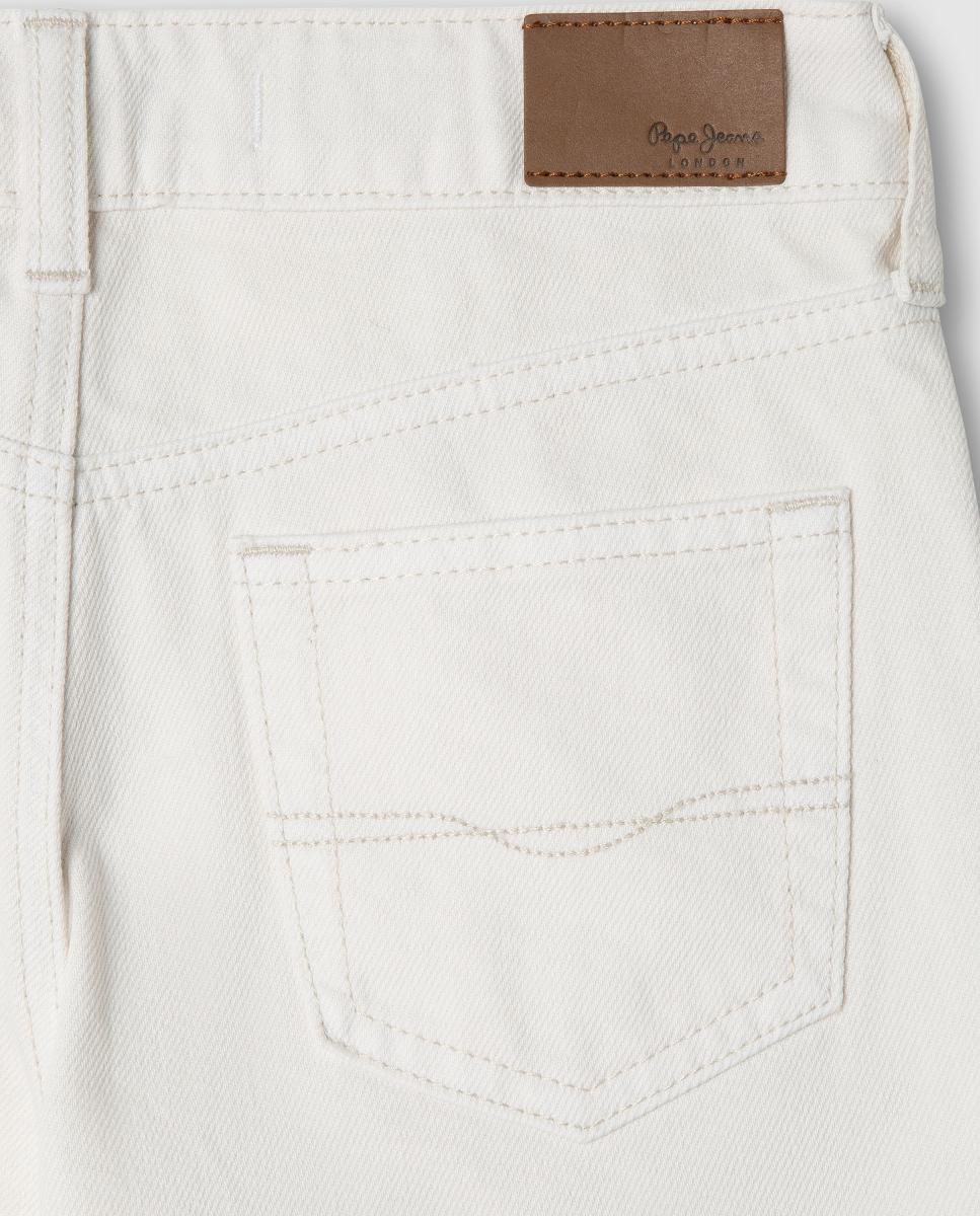 Jeans com Tachas Wide Leg Lexy Ecru Studs Pepe Jeans Branco-4
