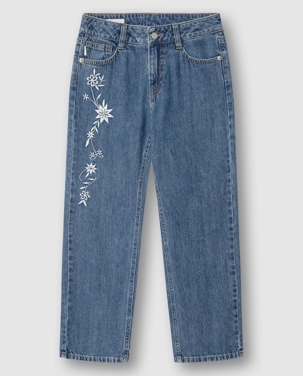 Imagem 0 de Jeans com Bordados Straight Robyne Floral