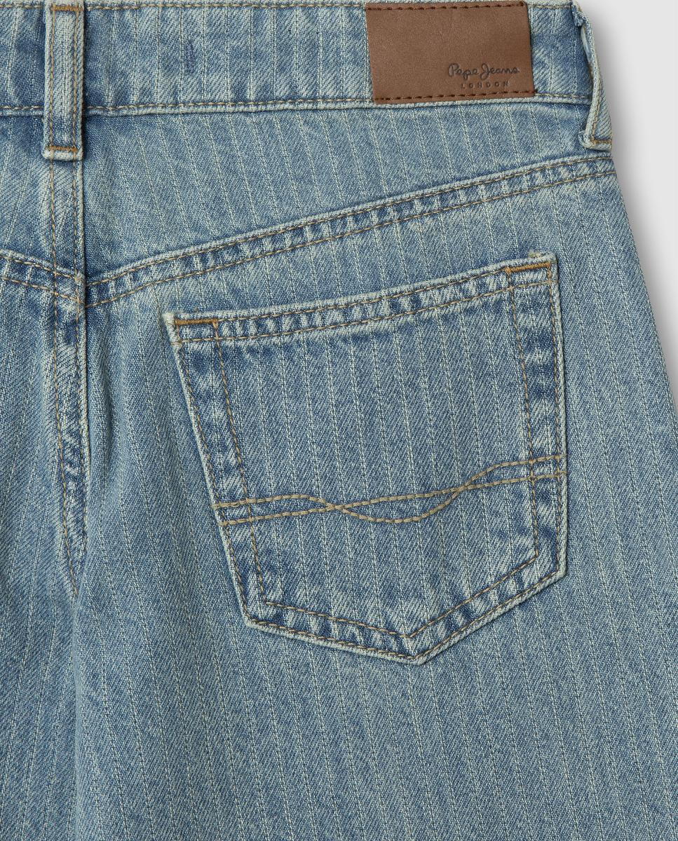 Jeans às Riscas Wide Leg Lexy Pepe Jeans Azul-claro-4