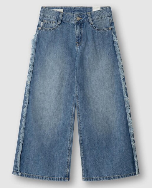 Imagem 0 de Jeans Desfiadas Wide Leg Lexy Frayed