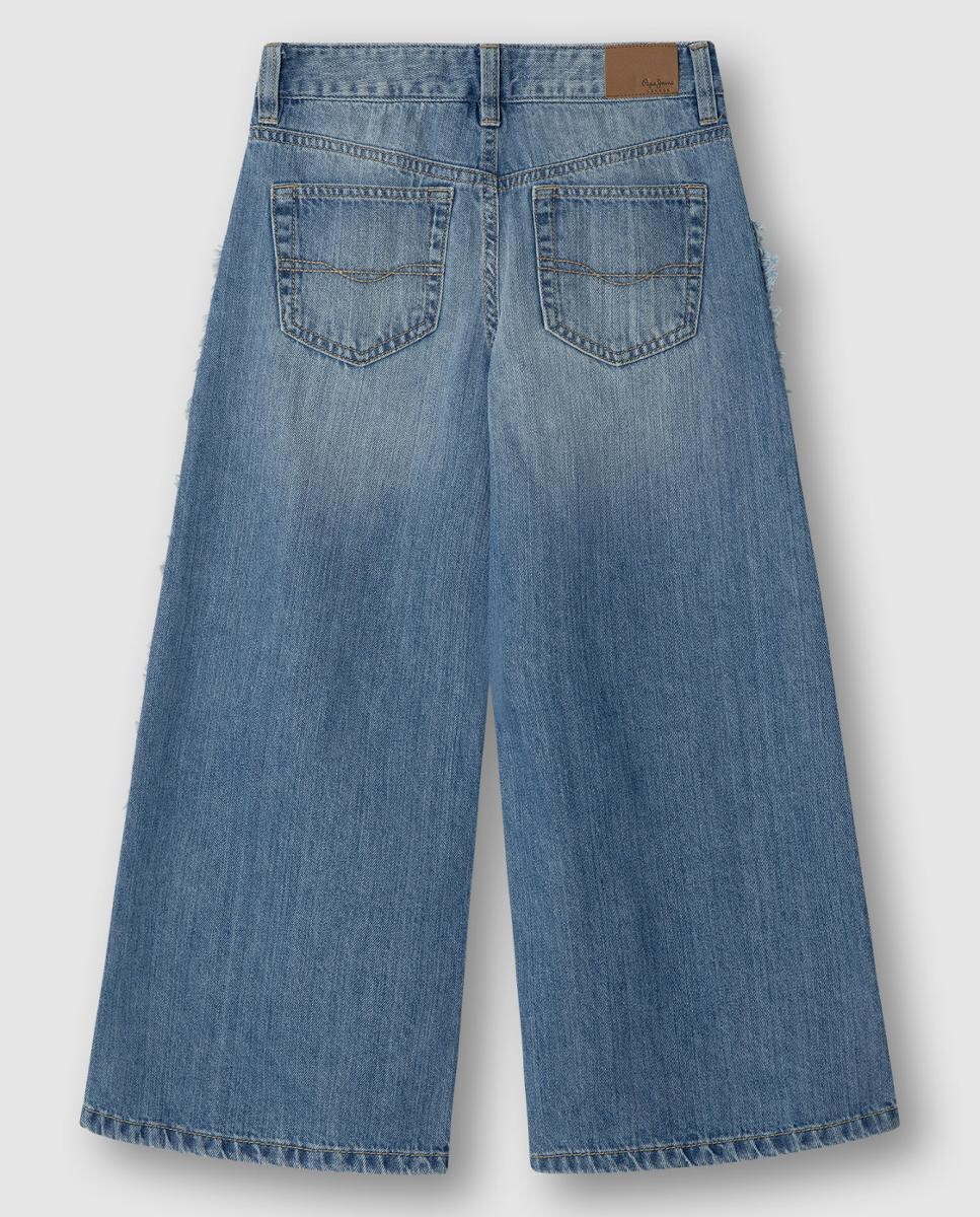Jeans Desfiadas Wide Leg Lexy Frayed Azul-2