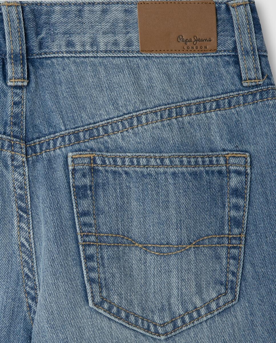 Jeans Desfiadas Wide Leg Lexy Frayed Azul-4