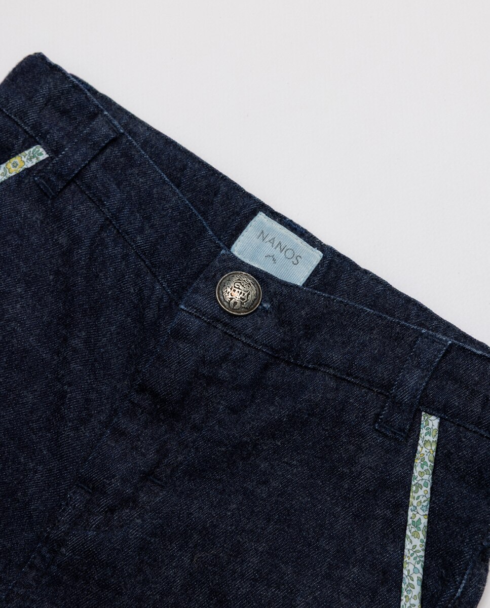 Calças Júnior Azul-índigo-2