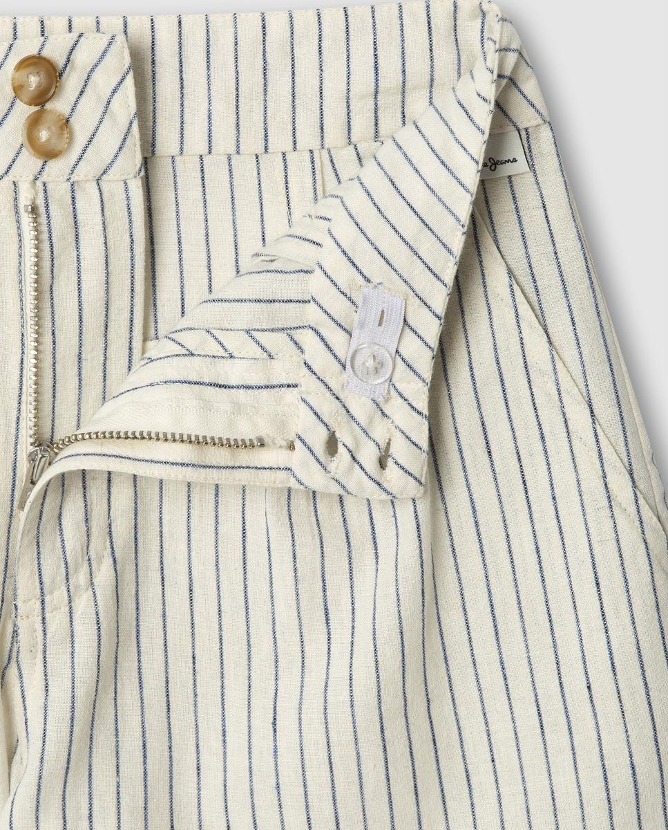 Calções Chino às Riscas Pepe Jeans Cru-4
