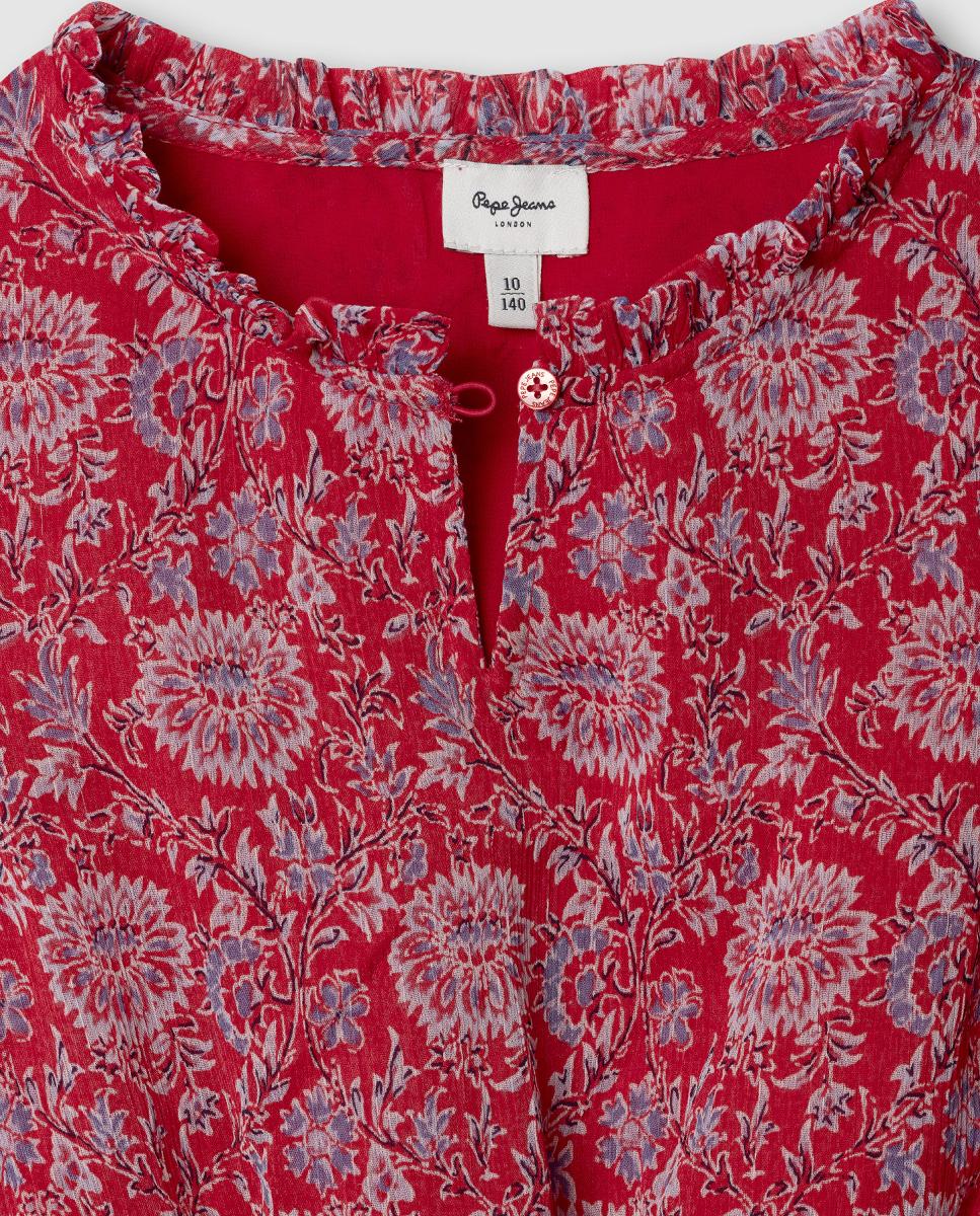 Mini Vestido Estampado Iliana Pepe Jeans Vermelho-3