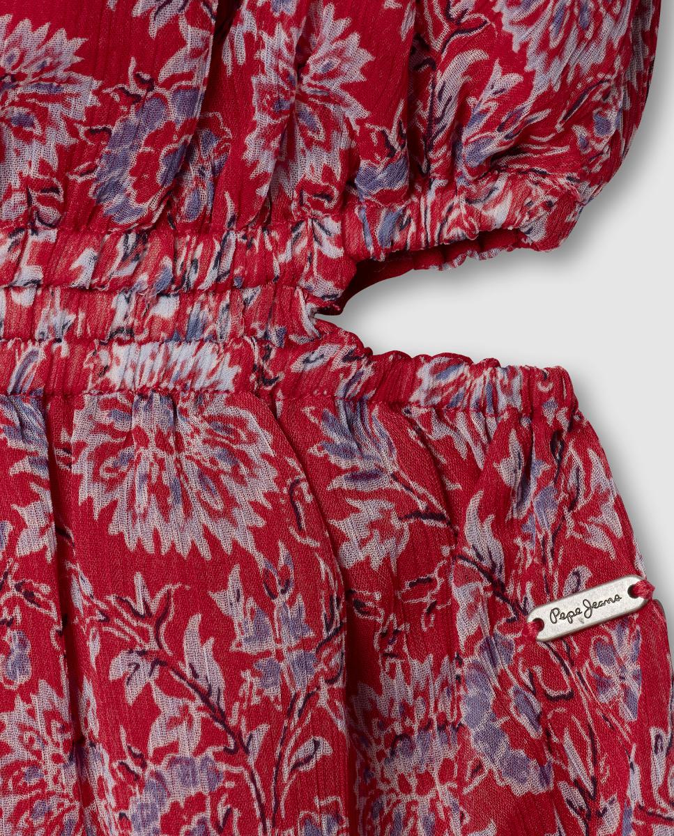 Mini Vestido Estampado Iliana Pepe Jeans Vermelho-4