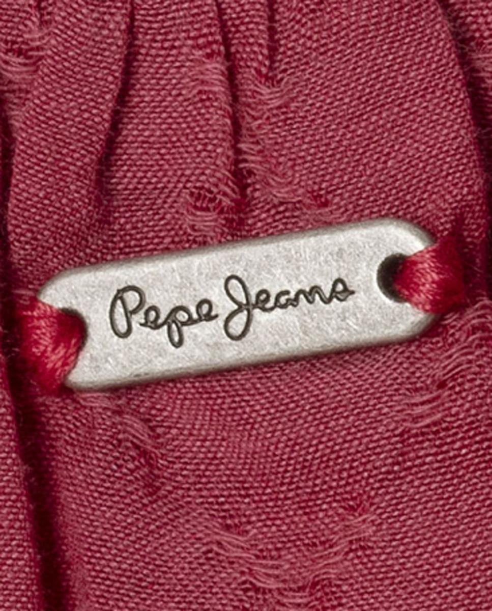 Mini Vestido com Espelhos Irin Pepe Jeans Grená-3