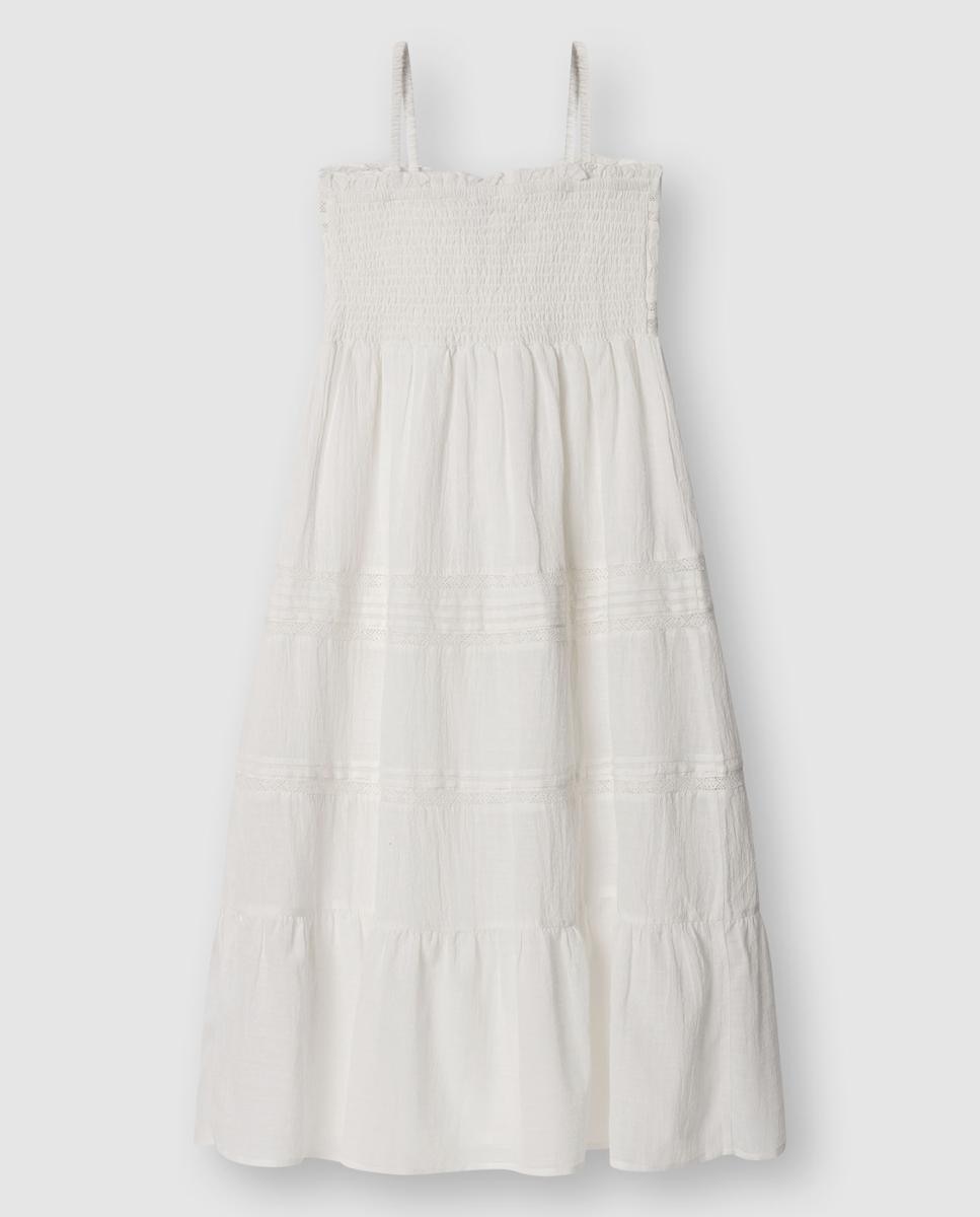 Vestido de Alças com Bordados Idana Cru-2
