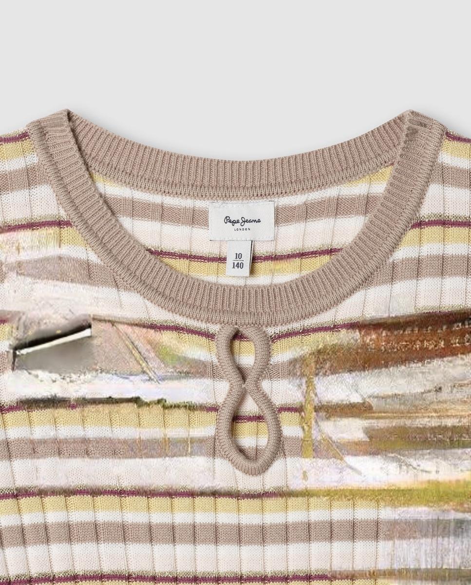 Vestido Canelado às Riscas Fawn Pepe Jeans Multicolor-3