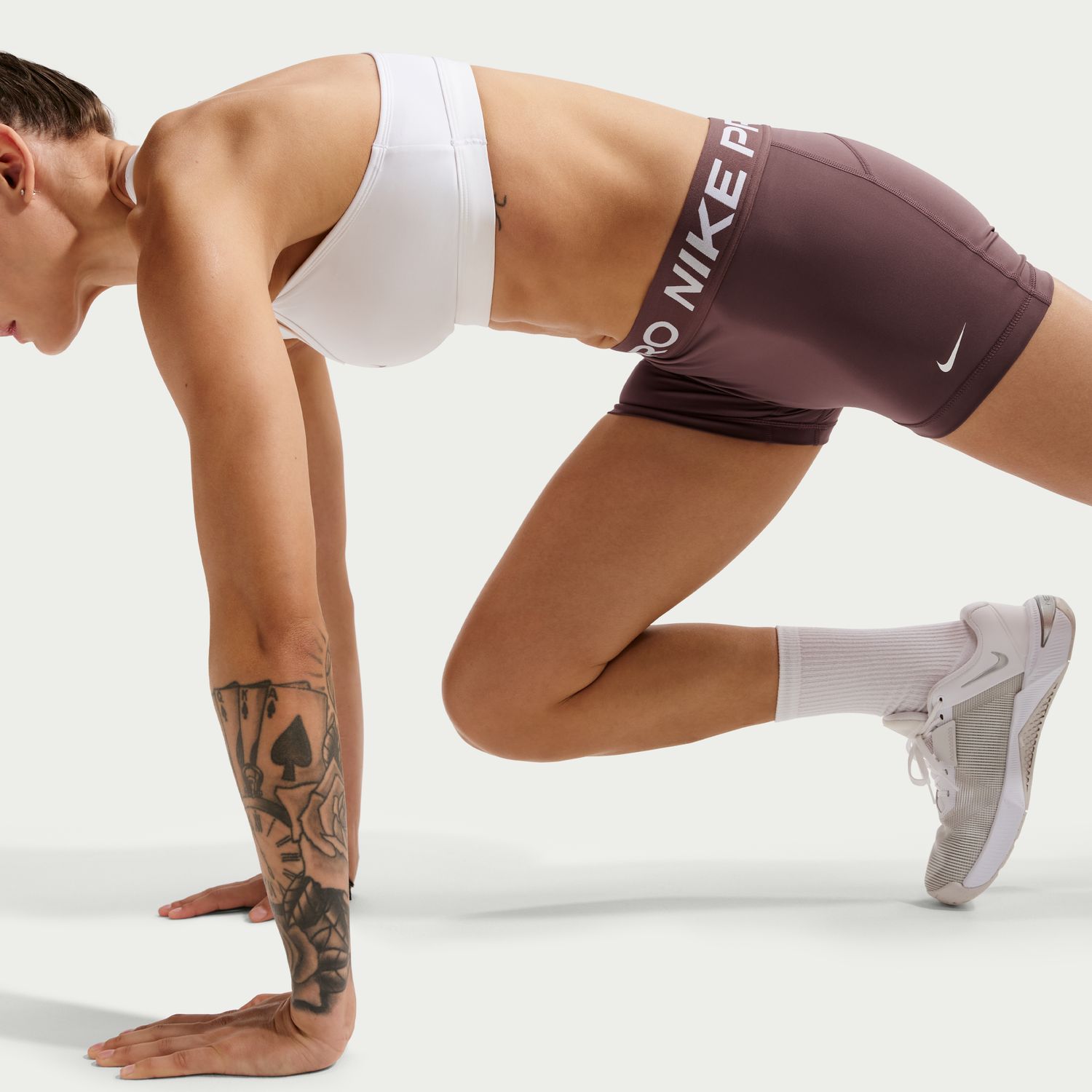 Leggings Tipo Calções de Mulher Pro Roxo-5