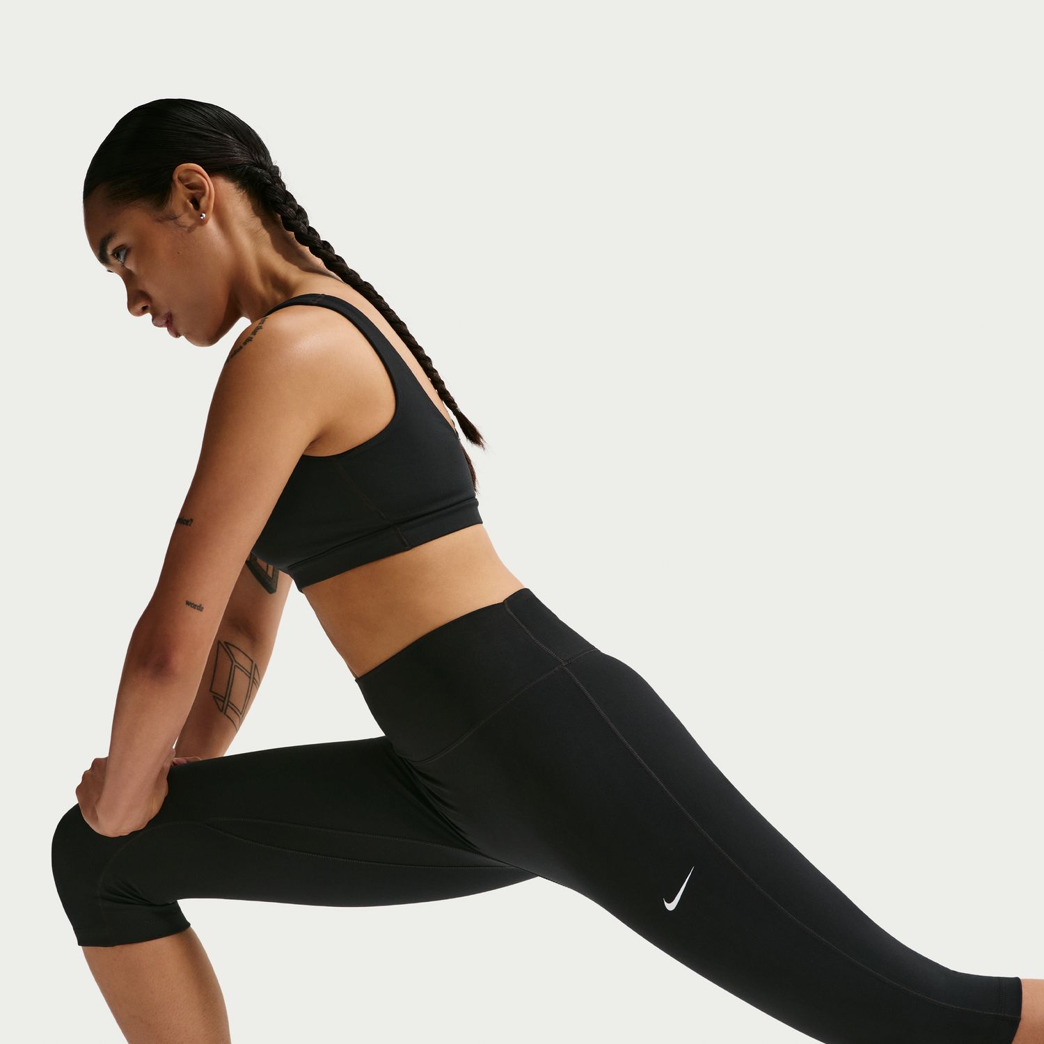Leggings de Mulher W Nk DF One HR Capri Useam Preto-5