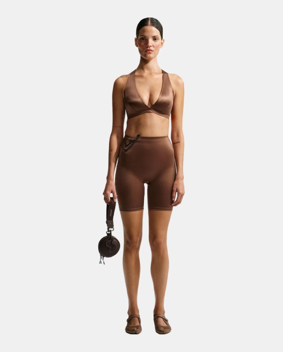 Imagen 0 de Malla corta de mujer Satin Shine 7'' NikeSKIMS Marrón