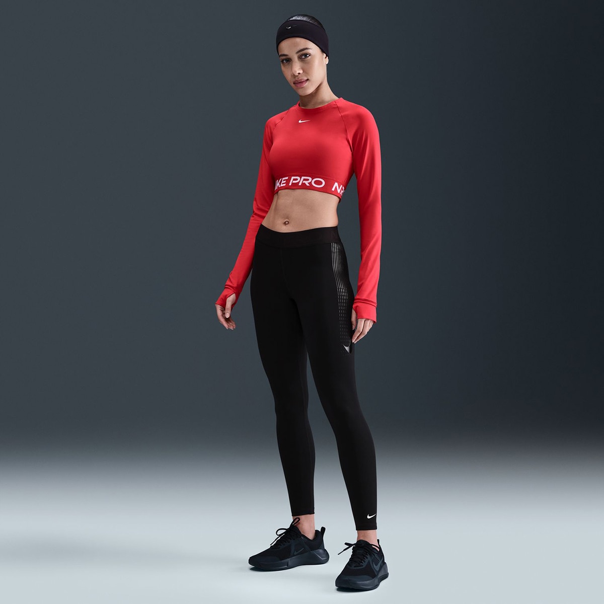 Calças de malha de mulher Pro Nike Preto-1
