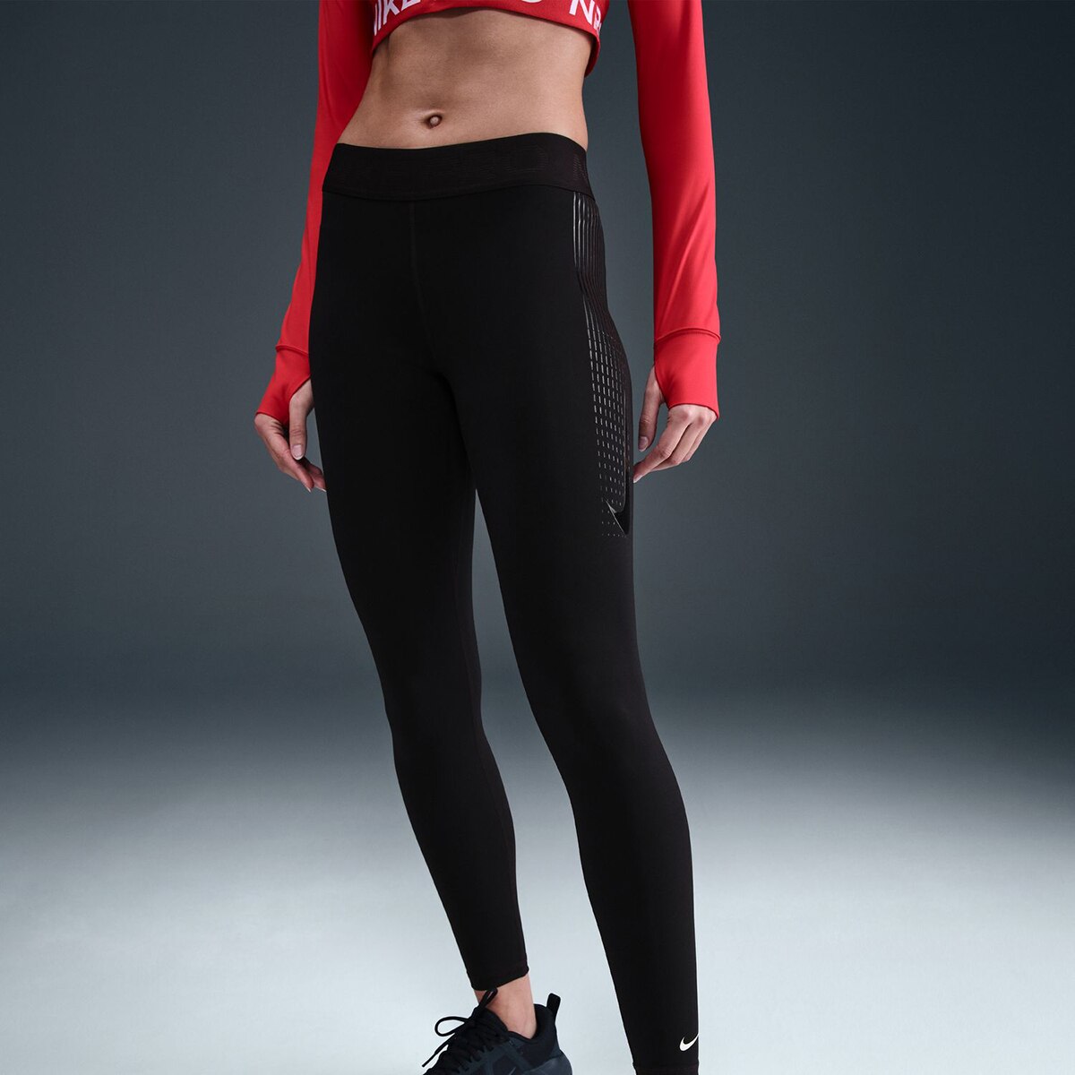 Calças de malha de mulher Pro Nike Preto-4