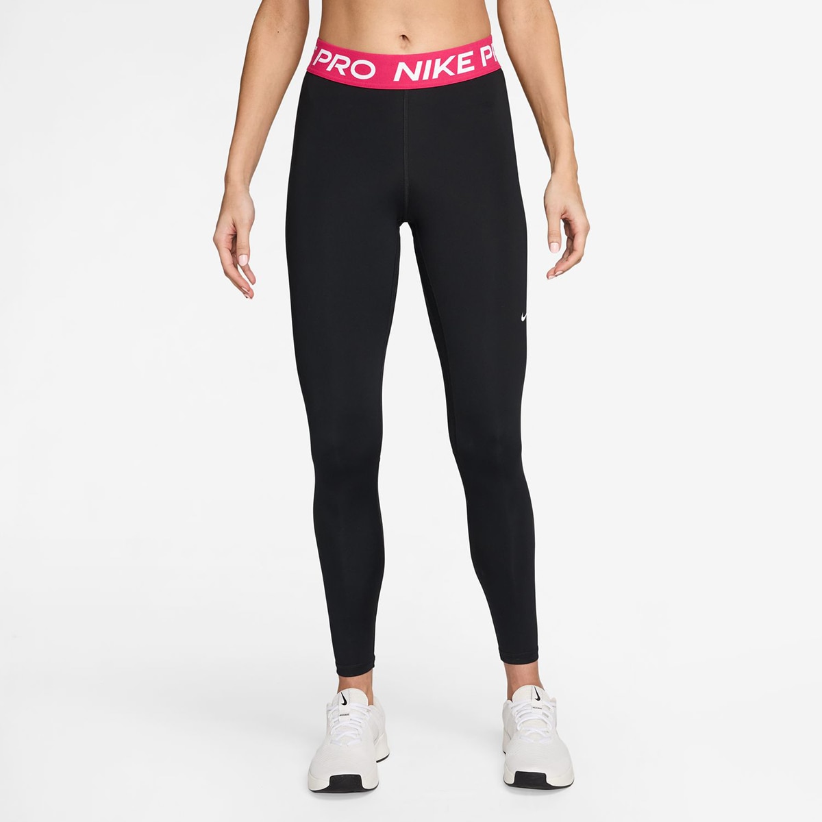 Calças de malha de mulher Pro Nike Preto / Rosa-1