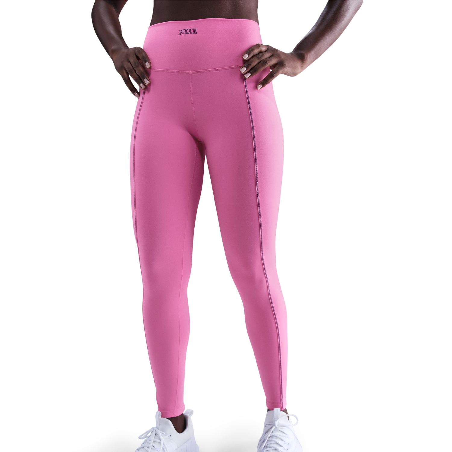 Calças de malha de mulher One Nike Rosa-3