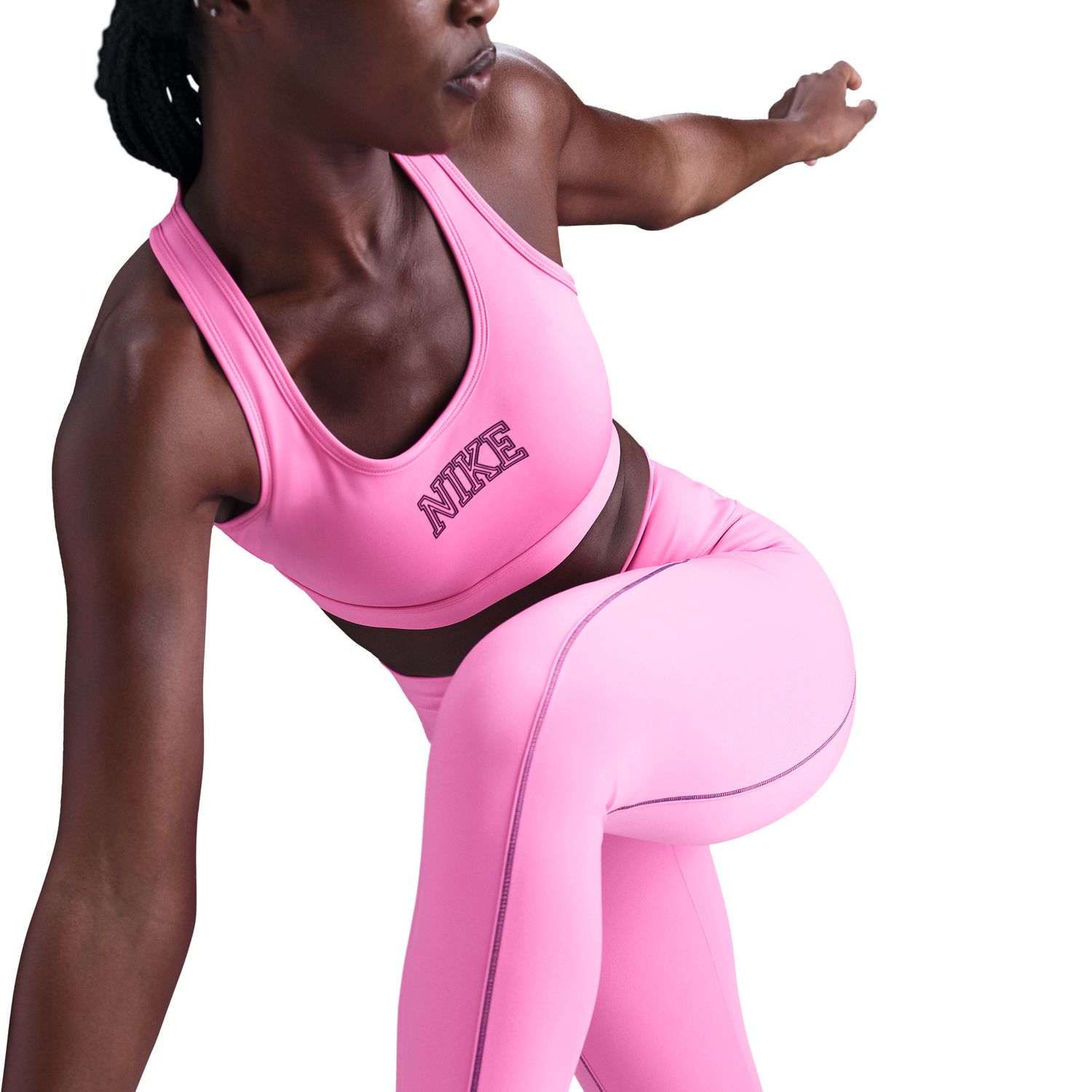 Calças de malha de mulher One Nike Rosa-5