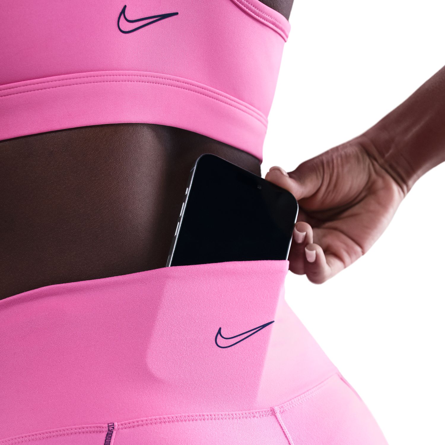 Calças de malha de mulher One Nike Rosa-6