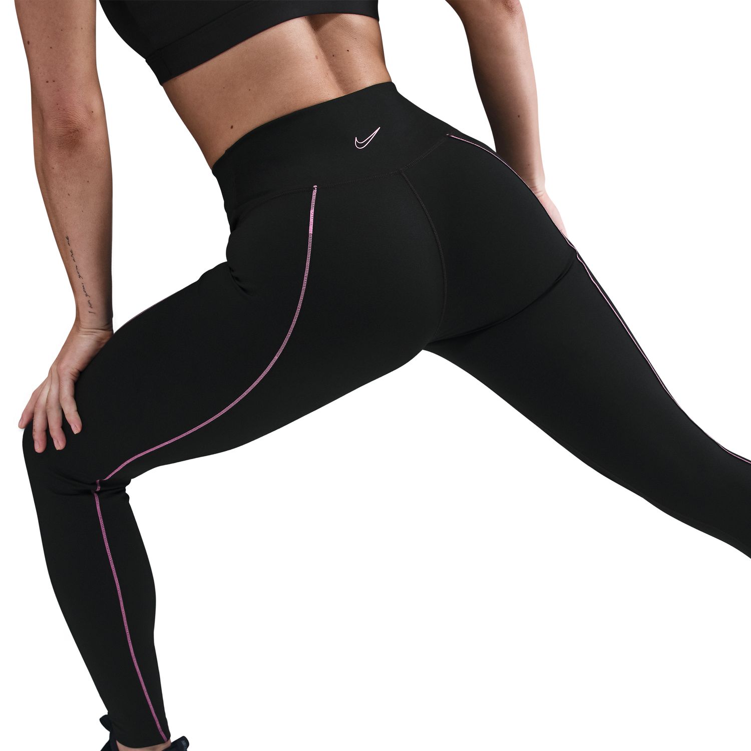 Calças de malha de mulher One Nike Preto-4