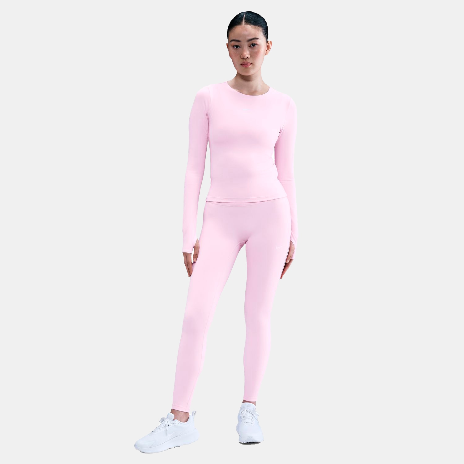 Calças de malha de mulher One Nike Rosa-1